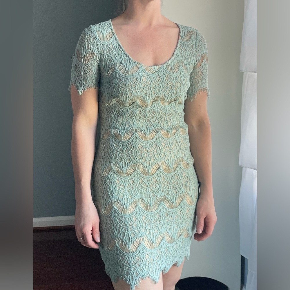 Ark & Co. Sea foam Lace Overlay Dress